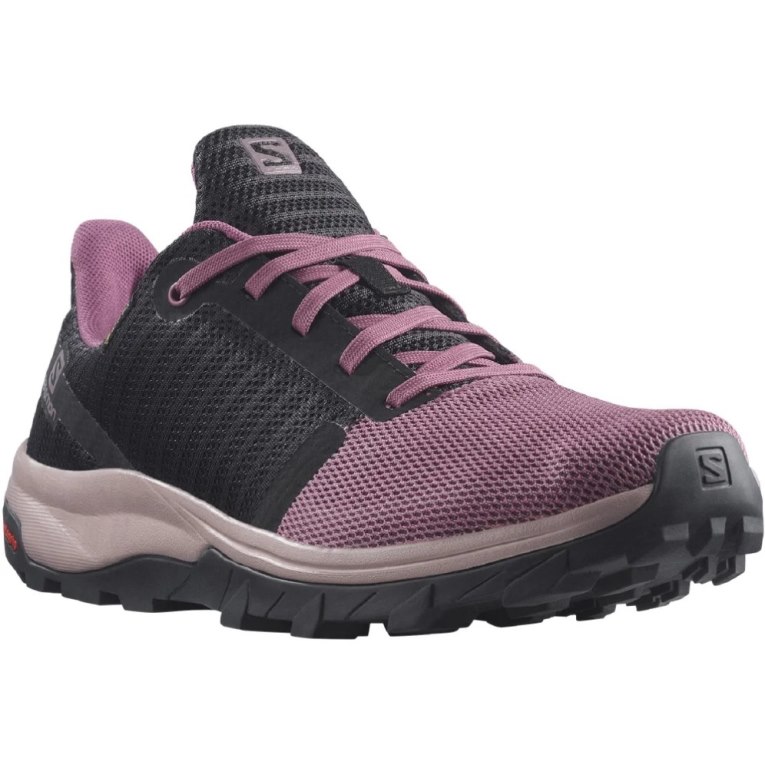 Black / Purple Salomon Outbound Prism GTX Women's Hiking Shoes | PH 80592I